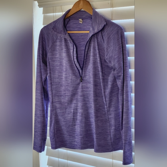 Under Armour 3/4 Zip Pullover Long Sleeve Heat Gear Moisture Wicking 💜 Medium - Picture 2 of 2